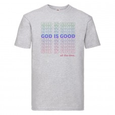 Футболка "God is good" мужская серая 0286